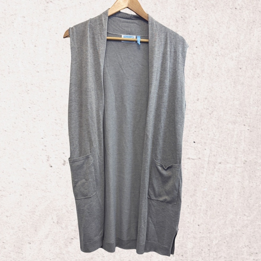 Survival Gray Sleeveless Cardigan